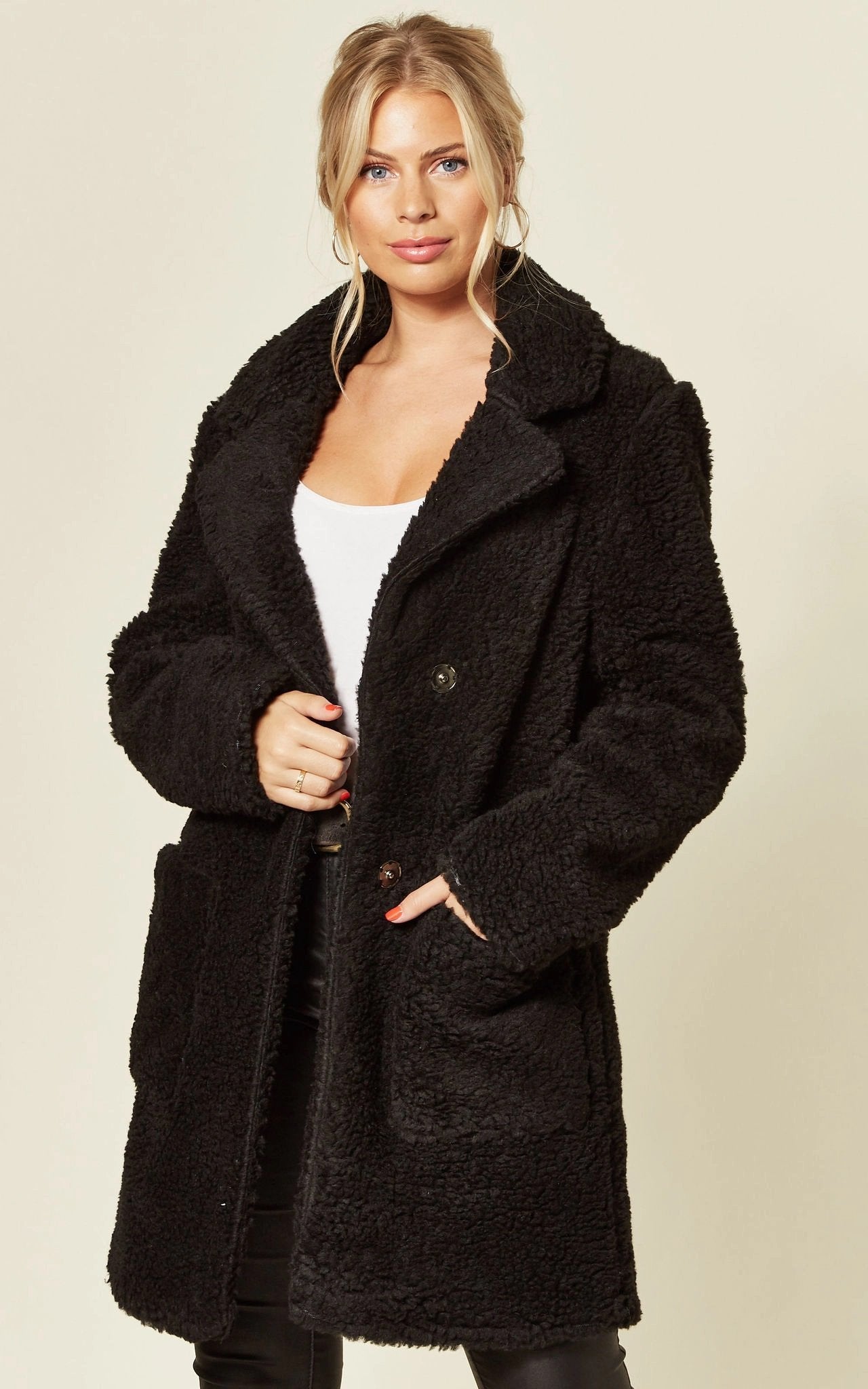 Stud Button Borg Teddy Coat (1905)