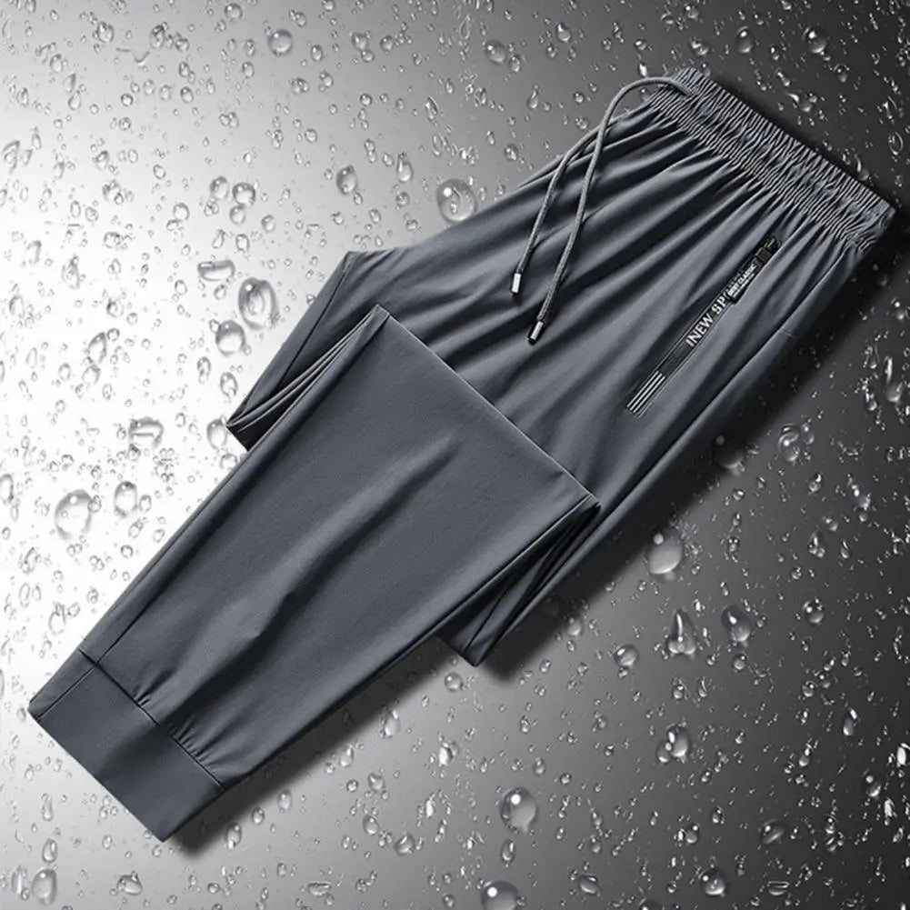 Men's Summer Ice Silk Pants Mesh Quick drying Ankle-banded Breathable