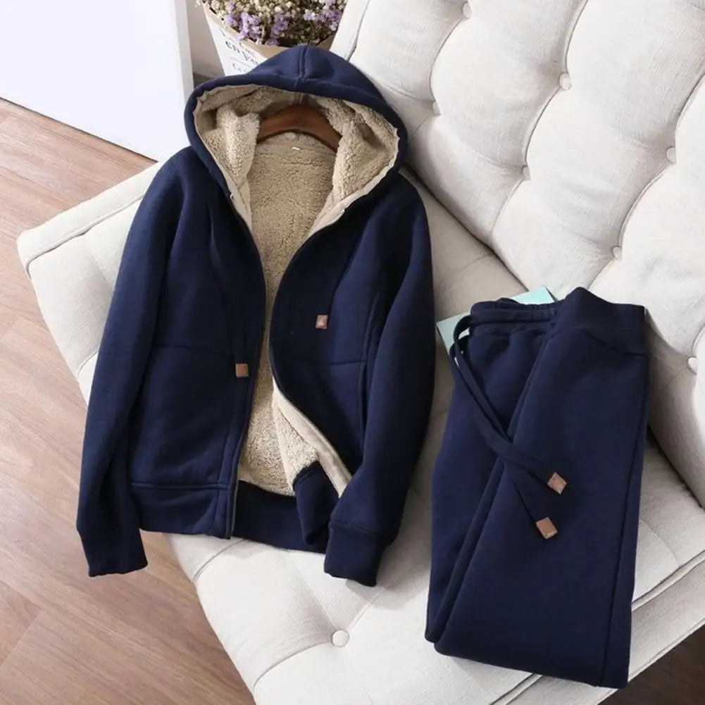 Women's Sweatshirt Pants Suit Autumn and Winter Warm Long-sleeved