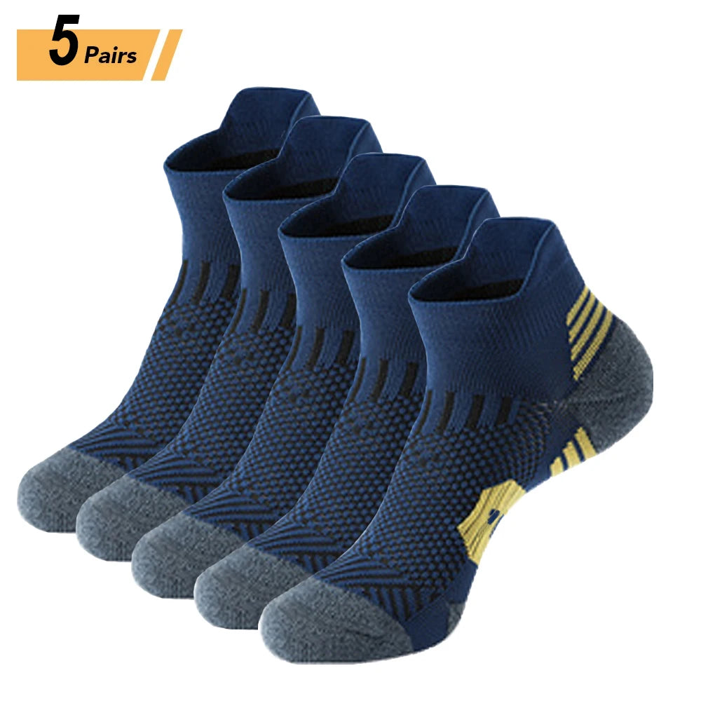 5Pairs New Spring Men's Socks AnkleThick Knit Sports Sock Outdoor