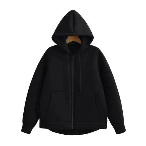 Winter New Women's Zipper Hoodie High Street Unisex style Double