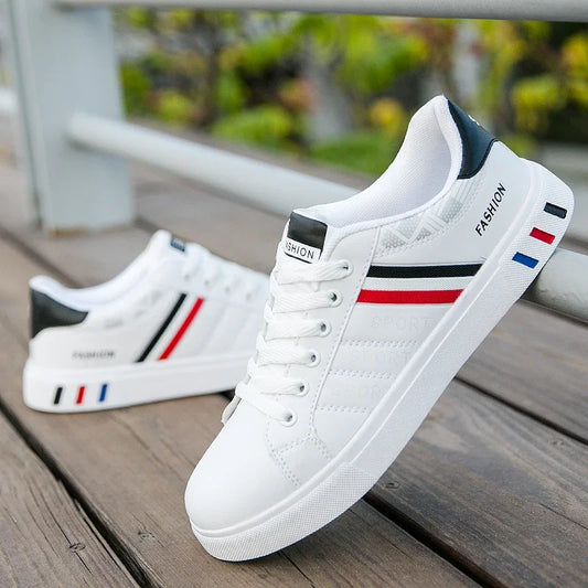 2024 Mens Casual Sneakers New Fashion Lace-up White Shoes Student