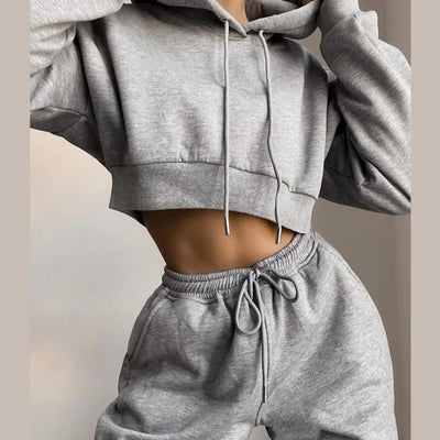 Women 2 Piece Set Casual Sport Outfits Tracksuit Hoodies