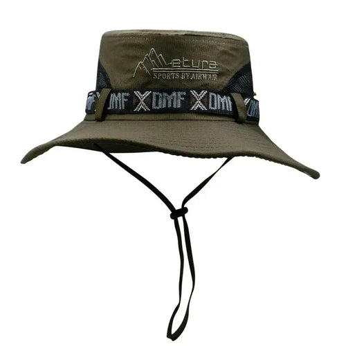 Summer Men Bucket Hat Outdoor UV Protection Wide Brim Panama Safari