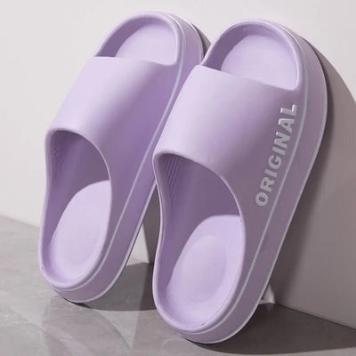 Feslishoet Women Letter Slippers Beach Slides Solid Color Mens Thick