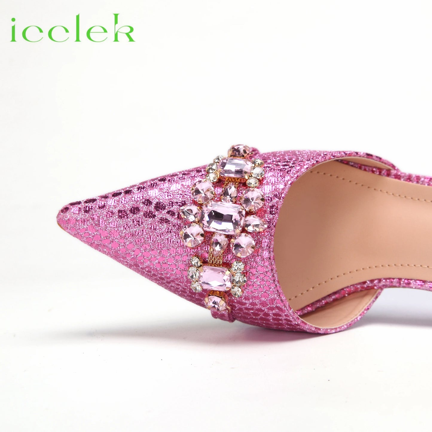 New Arrivals Special Design Pink Color African Women Shoes and Bag Set