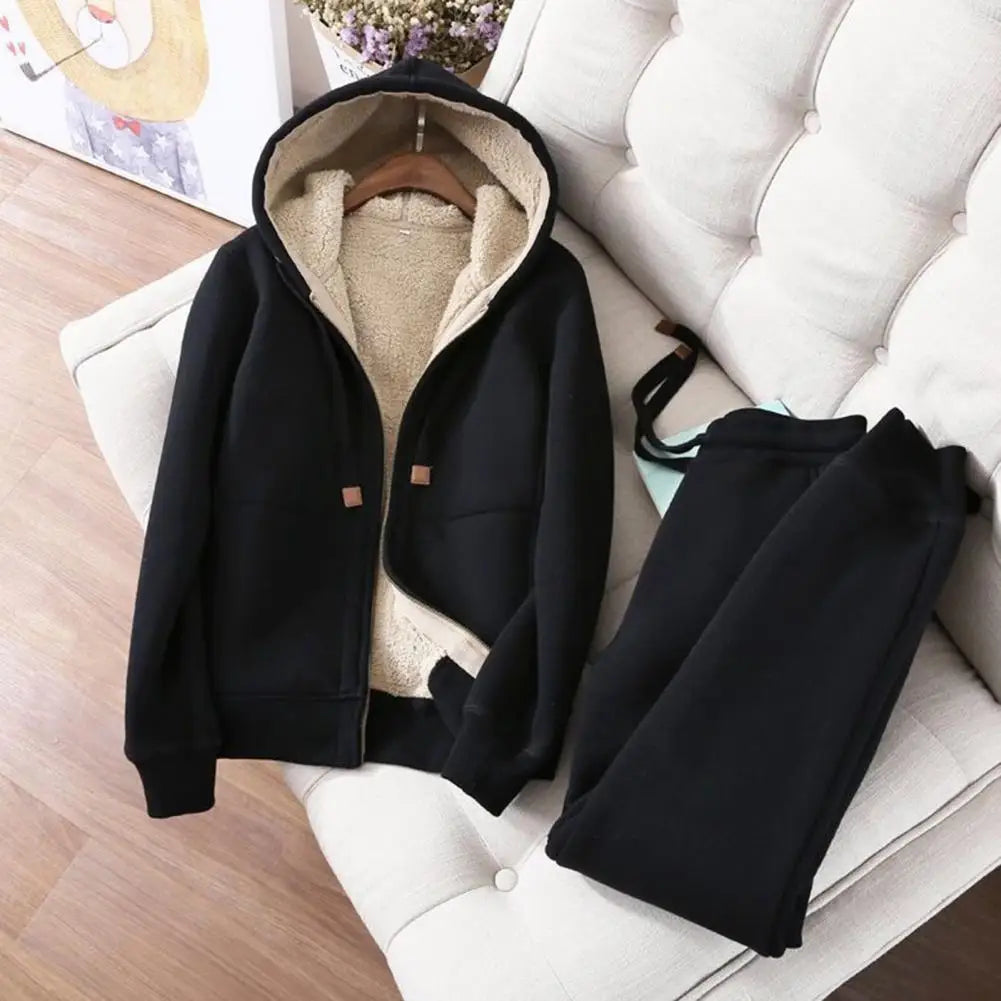 Women's Sweatshirt Pants Suit Autumn and Winter Warm Long-sleeved