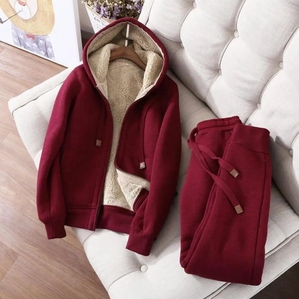 Women's Sweatshirt Pants Suit Autumn and Winter Warm Long-sleeved