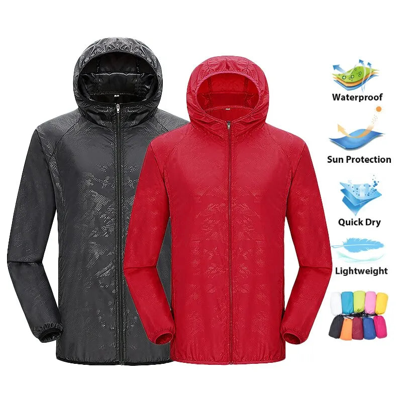 LNGXO Unisex Hiking Jacket Men Women Waterproof Quick Dry Camping