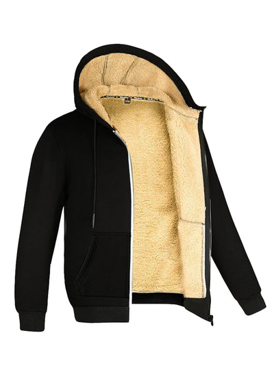 Winter Lambswool Zipper Hoodies Thicken Warm Jackets Long Sleeve