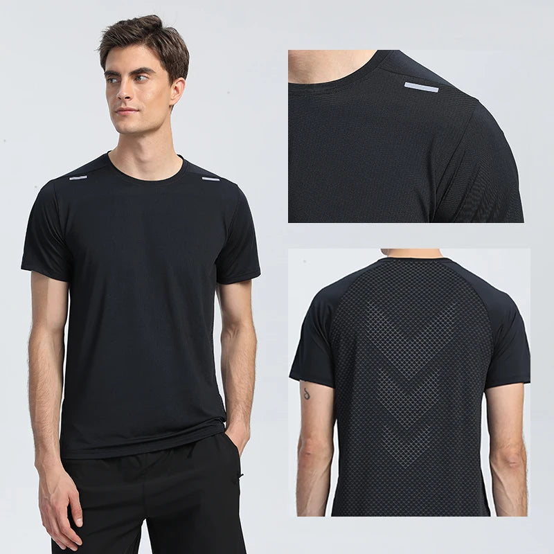 Quick Dry Men Running T-shirt Fitness Sports Top Gym Training Shirt