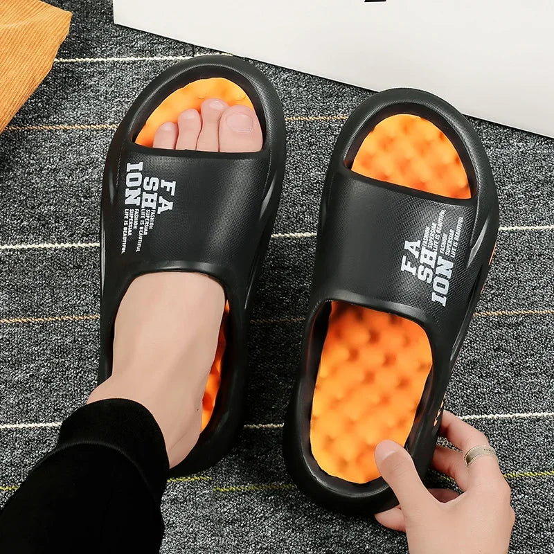 New Summer Men Massage Slippers Sides Indoor Outdoor Sandals Beach