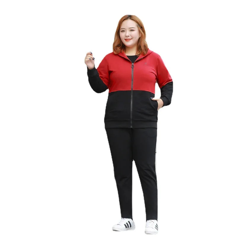 6XL Plus Size Autumn Women Sportswear Tracksuit Loose Jacket