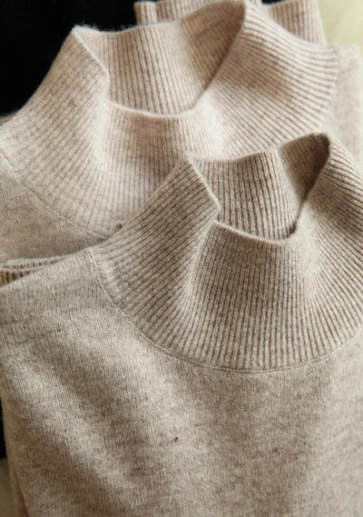 Autumn Winter chic Bottom Sweaters Women Fashion Turtleneck Pullover