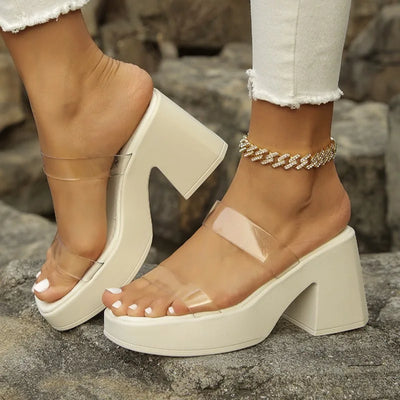 Women Wedges Sandals High Heels Shoes 2024 New Summer Beach Platform