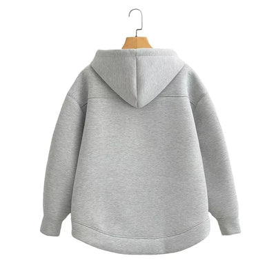 Winter New Women's Zipper Hoodie High Street Unisex style Double