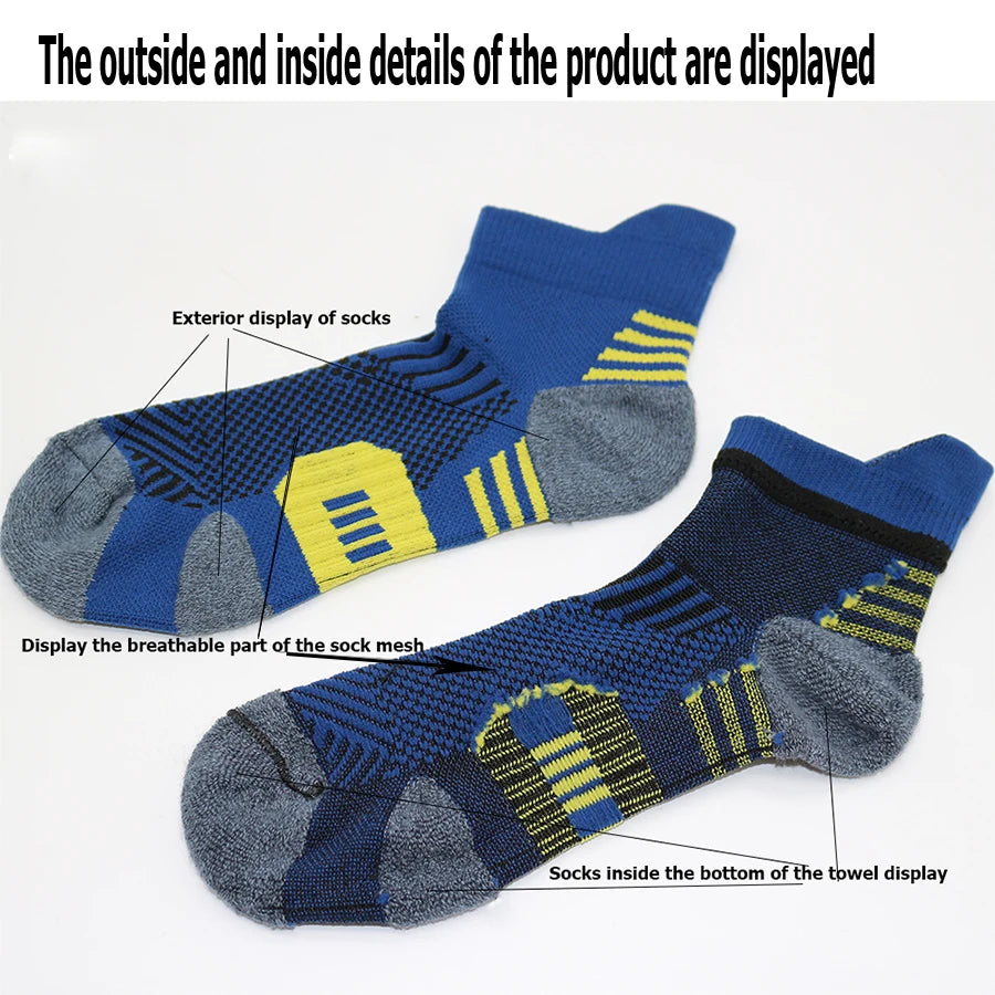 5Pairs New Spring Men's Socks AnkleThick Knit Sports Sock Outdoor