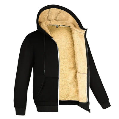 Winter Lambswool Zipper Hoodies Thicken Warm Jackets Long Sleeve