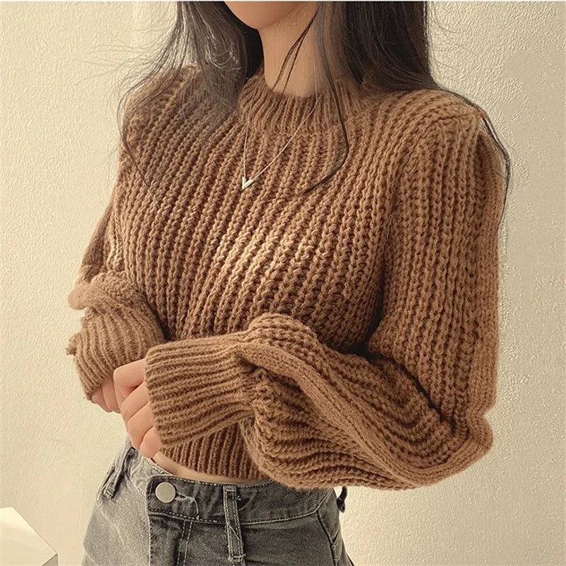 Loose Vintage Harajuku Lantern Long Sleeve Women Sweater Korean Autumn