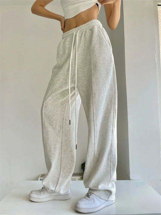 Korean Fashion Joggers Sweatpants Women Harajuku Hip Hop Gray Wide Leg