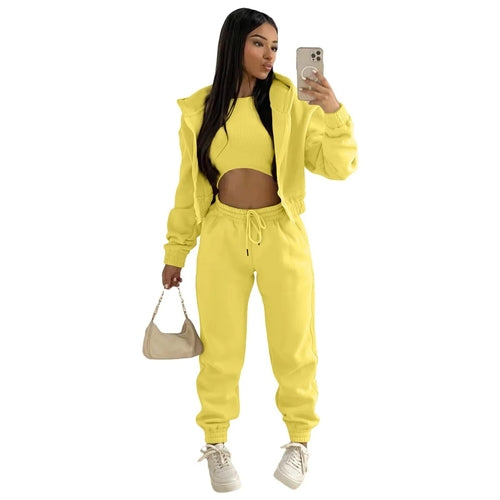 Custom LOGO made autumn women's thick 2-piece sportswear jogger suit