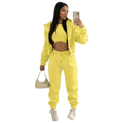 Custom LOGO made autumn women's thick 2-piece sportswear jogger suit