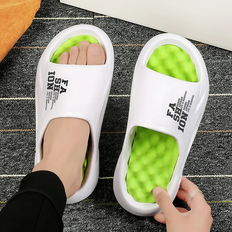 New Summer Men Massage Slippers Sides Indoor Outdoor Sandals Beach