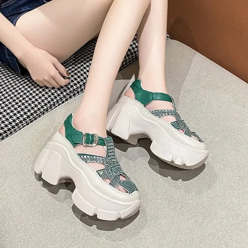 Fashion Brand High Heels Shoes Beach Slippers Chunky Sandals Designer