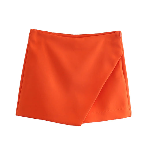 Willshela Women Fashion Asymmetrical Shorts Skirts High Waist Back