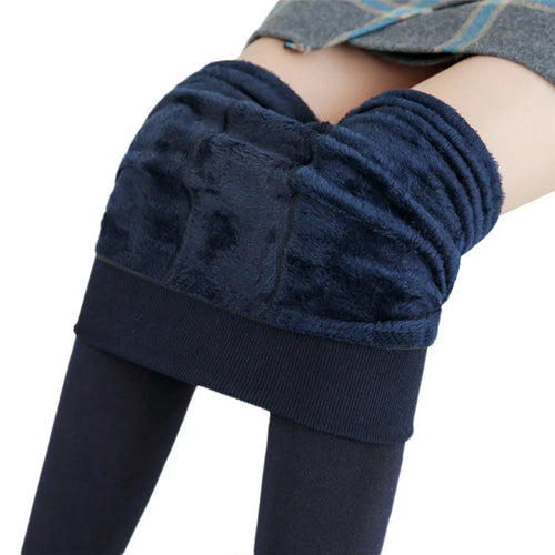 Winter Leggings For Women Warm Leggins Solid Color Velvet Leggins High