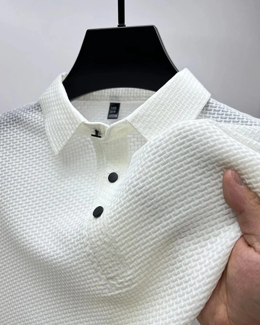 Premium Silk Textured T-Shirt For Men(Size-L)(Color-White)