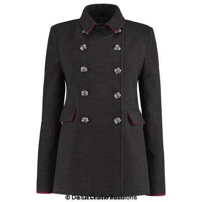 De La Creme Womens Military Style Pea Coat