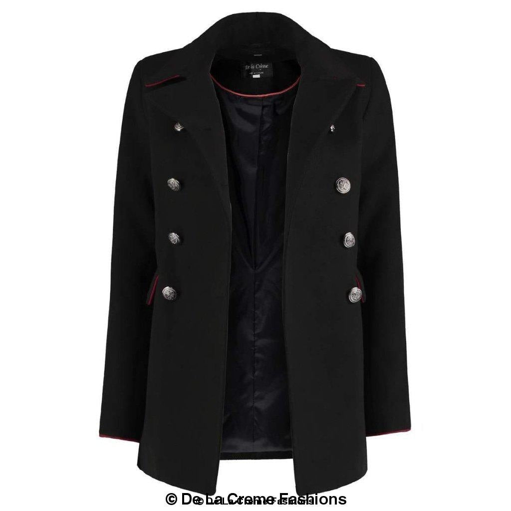 De La Creme Womens Military Style Pea Coat