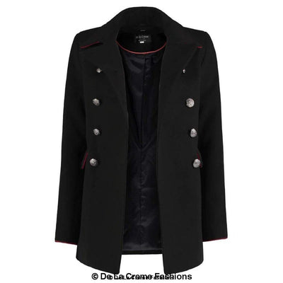 De La Creme Womens Military Style Pea Coat