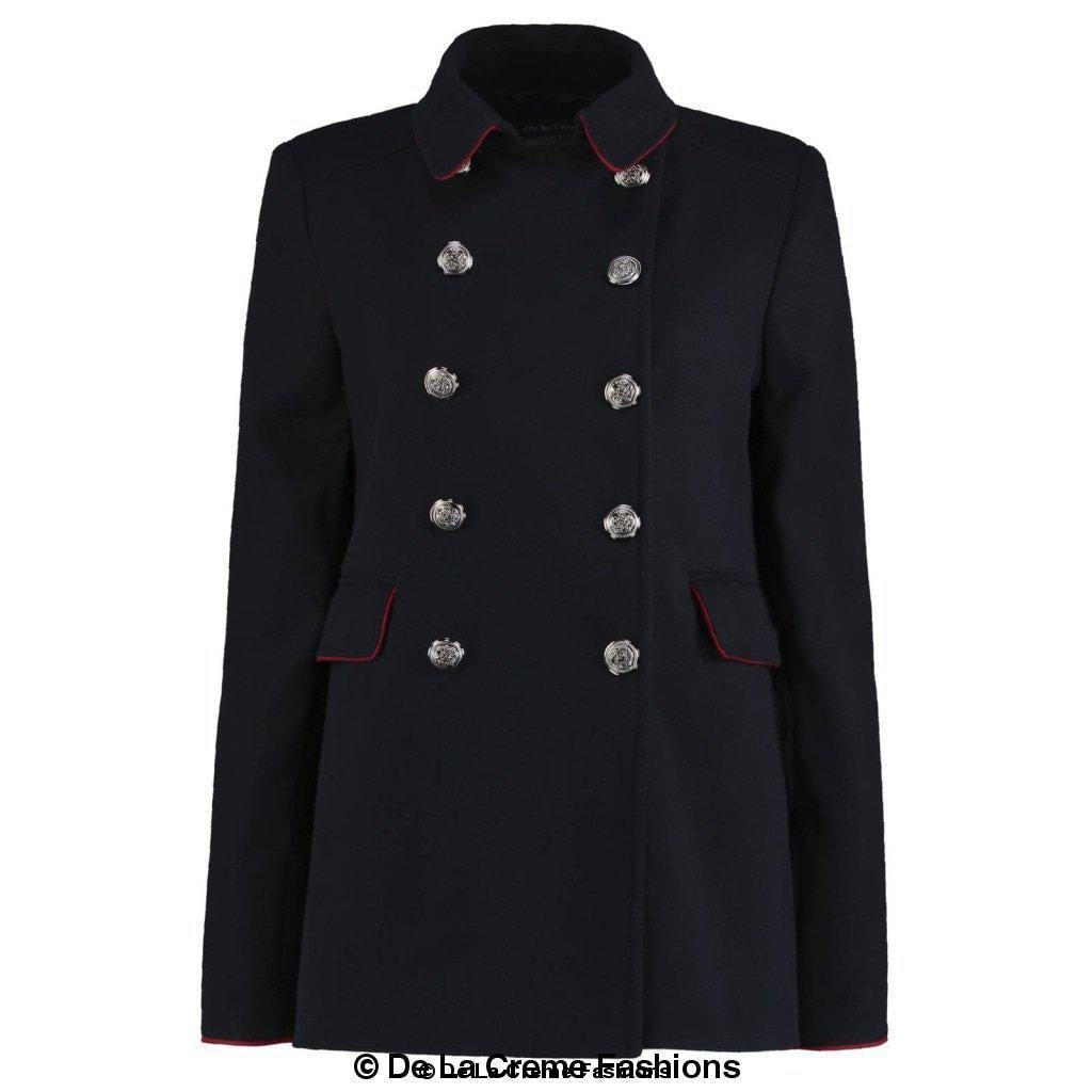 De La Creme Womens Military Style Pea Coat