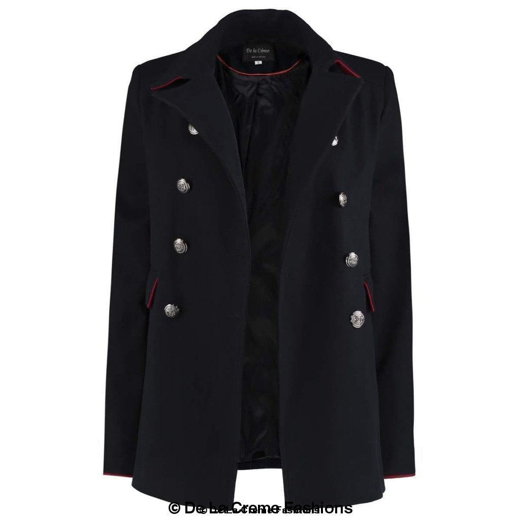 De La Creme Womens Military Style Pea Coat