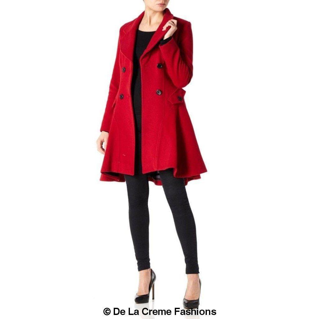 Wool Blend Double Breasted Skater Coat (1102)