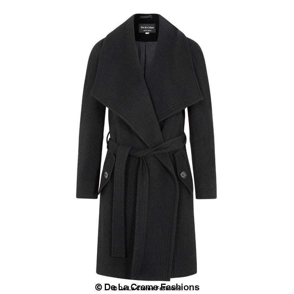 Wool Blend Large Lapel Duster Coat