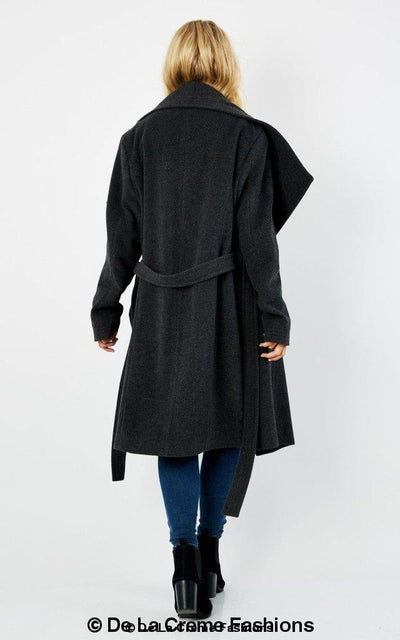 Wool Blend Large Lapel Duster Coat