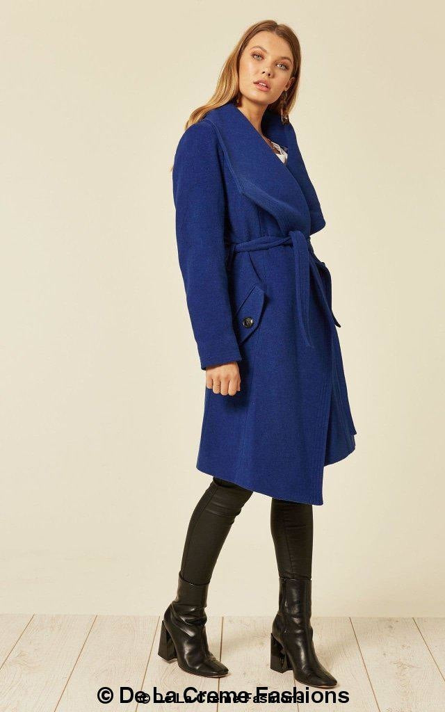 Wool Blend Large Lapel Duster Coat