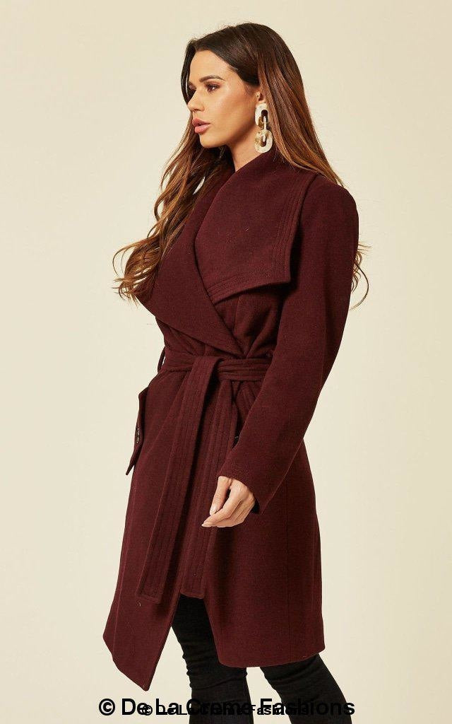 Wool Blend Large Lapel Duster Coat