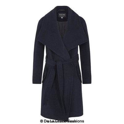 Wool Blend Large Lapel Duster Coat