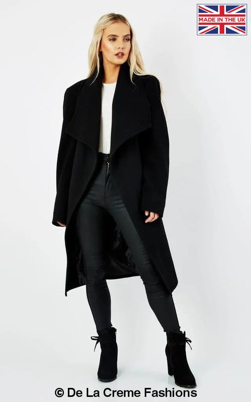 Wool Blend Large Lapel Duster Coat