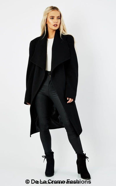 Wool Blend Large Lapel Duster Coat