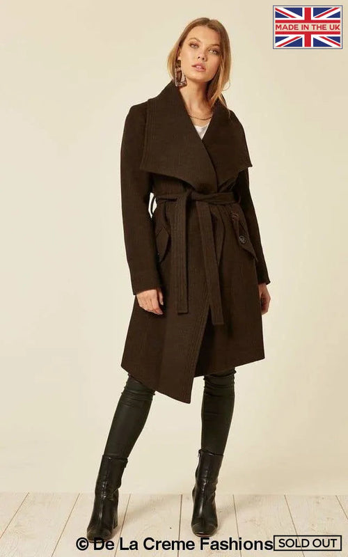 Wool Blend Large Lapel Duster Coat