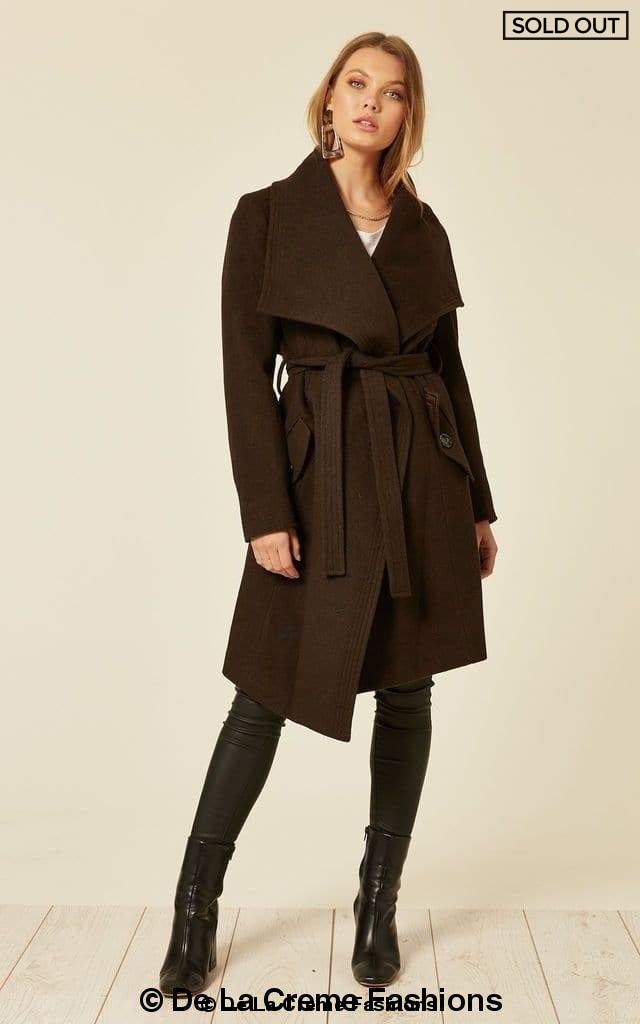 Wool Blend Large Lapel Duster Coat