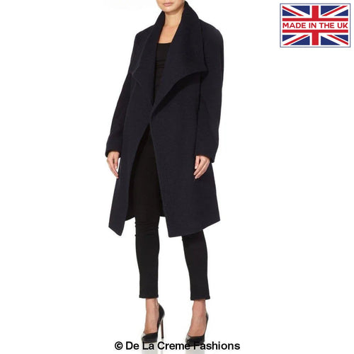 Wool Blend Large Lapel Duster Coat