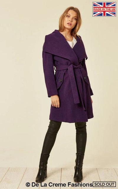 Wool Blend Large Lapel Duster Coat