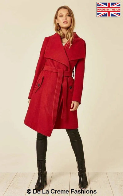 Wool Blend Large Lapel Duster Coat